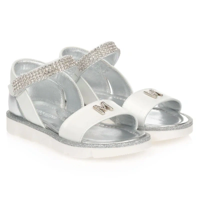 Monnalisa Babies' Girls White Diamanté Sandals