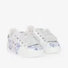Monnalisa Girls White Leather Disney Trainers In White