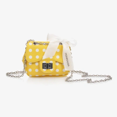 Monnalisa Kids' Girls Yellow Polka Dot Bag (14cm)