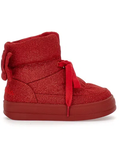 Monnalisa Kids'   Glitter Boots In Ruby Red