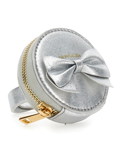 Monnalisa Kids'   Glitter Bracelet Purse In Silver