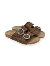 Monnalisa Glitter Buckle Sandals In Brown