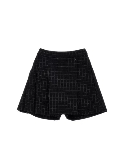 Monnalisa Kids'   Glitter Check Milano Stitch Skirt In Black