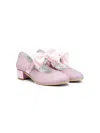 Monnalisa Glitter-detail 35mm Block-heel Ballerina Shoes In Pink
