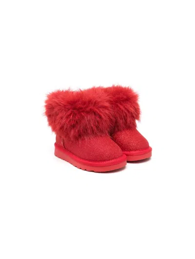 Monnalisa Babies' Glitter-detail Boots In Red