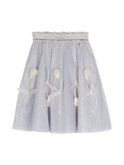 MONNALISA GLITTER-DETAIL TULLE SKIRT