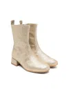 Monnalisa Glitter-detailed Ankle Boots In Gold