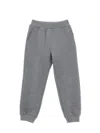 Monnalisa Glitter Fleece Joggers With Bow In Grey