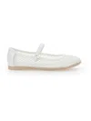 Monnalisa Glitter Mesh Ballerinas In White