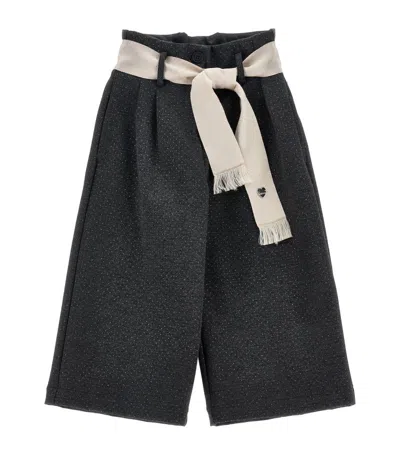 Monnalisa Kids' Pleat-detail Trousers In Grey