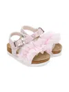 Monnalisa Glitter Ruffled-detail Sandals In Pink