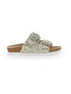 Monnalisa Glitter Sandals With Rhinestones In Gray