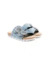 Monnalisa Kids' Glitter Slides In Blue