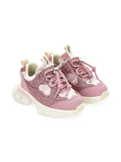 Monnalisa Kids' Glitter Sneakers In Pink