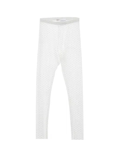 Monnalisa Kids'   Glitter Tulle Leggings In Cream