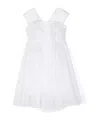 Monnalisa Glitter Tulle Party Dress In White