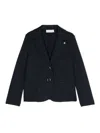 Monnalisa Glittered-check Single-breasted Blazer In Blue