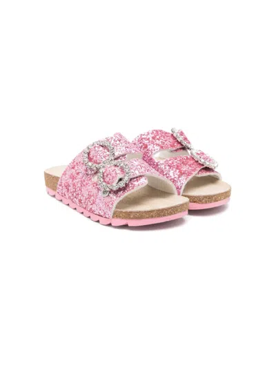 MONNALISA GLITTERED SANDALS