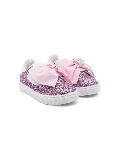 Monnalisa Kids' Glittered Sneakers In Pink