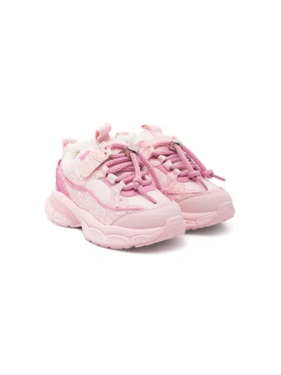 Monnalisa Kids' Glittered Sneakers In Pink