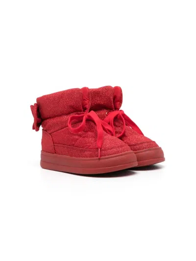 Monnalisa Kids' Glittered Snow Boots In Red