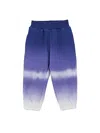 Monnalisa Graduated Fleece Joggers In Blue + Cream