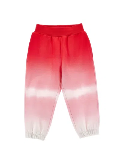 Monnalisa Kids'   Graduated Fleece Joggers In Rosa Fairytale + Cream