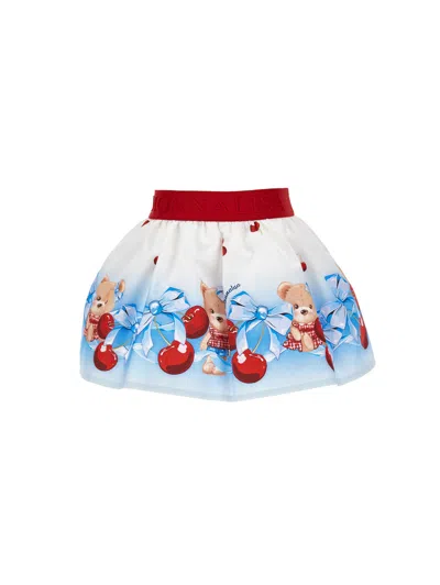Monnalisa Kids'   Graduated Poplin Skirt In White