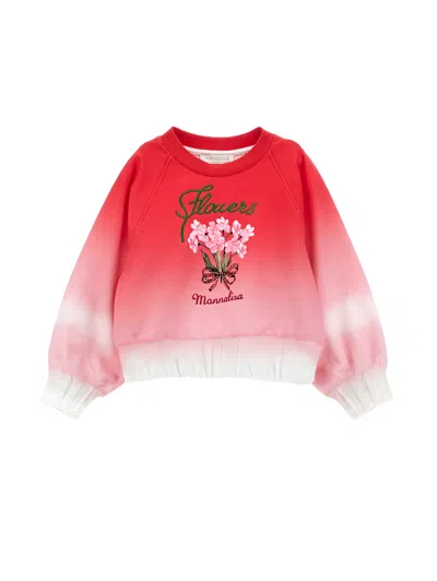 Monnalisa Kids'   Graduated Sweatshirt In Rosa Fairytale + Cream