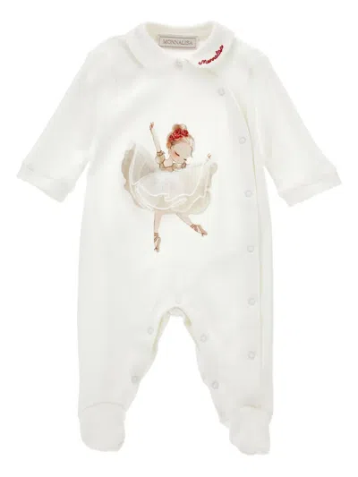 Monnalisa Babies' Graphic-print Body In White