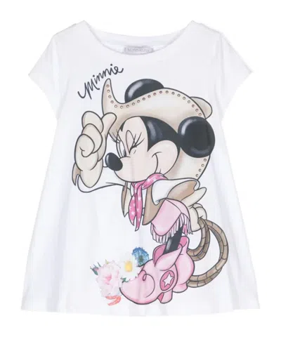 Monnalisa Graphic-print Cotton T-shirt In White