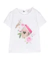Monnalisa Graphic-print Cotton T-shirt In White