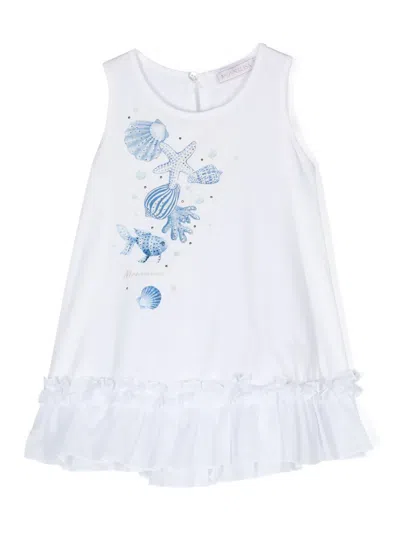 Monnalisa Kids' Graphic-print Cotton Top In White