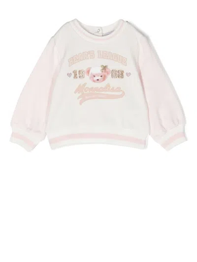 Monnalisa Babies' Graphic-print Crew Neck Sweatshirt In 中性色