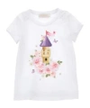Monnalisa Graphic-print Jersey-texture T-shirt In White