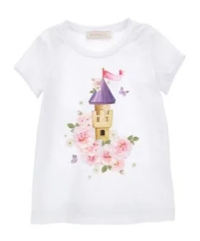 Monnalisa Graphic-print Jersey-texture T-shirt In White