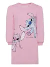 Monnalisa Graphic Print Long-sleeve Dress In Pink