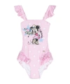 Monnalisa Graphic-print Open-back Swimsuit In Pink