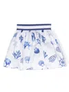 Monnalisa Graphic-print Pleated Skirt In White