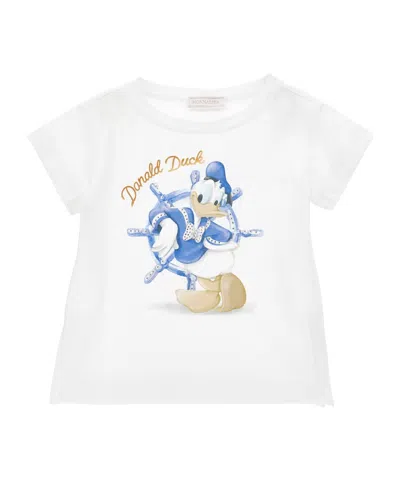 Monnalisa Graphic-print Rhinestone-embellished T-shirt In White