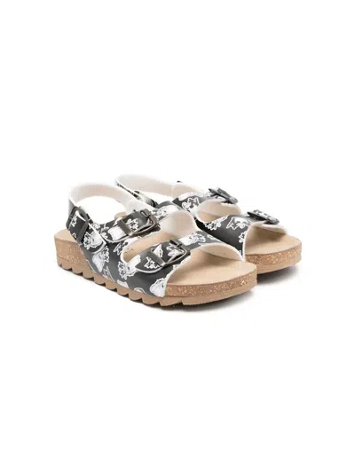 Monnalisa Kids' Graphic-print Sandals In Black