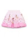 Monnalisa Graphic-print Skirt In Pink