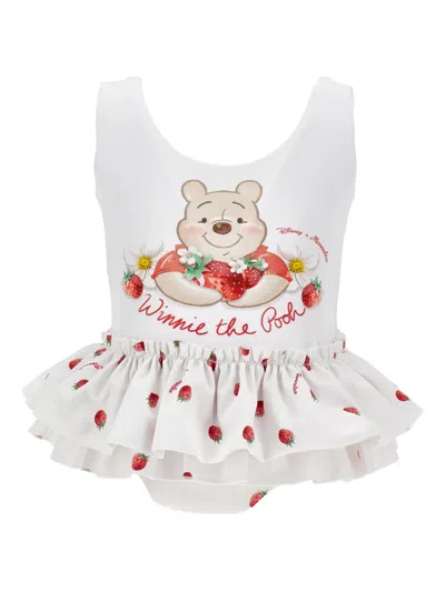 Monnalisa Babies' Graphic-print Swimwear In White