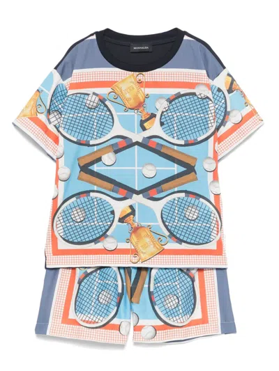 Monnalisa Kids' Graphic-print Tracksuit In Blue