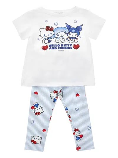 Monnalisa Kids' Graphic-print Trousers Set In Multi