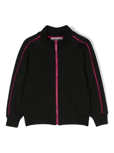 Monnalisa Kids' Graphic-print Zip-up Jacket In Black