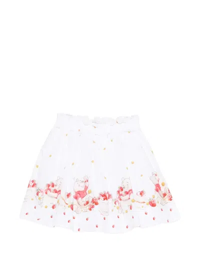 Monnalisa Kids' Graphic-print Skirt In White