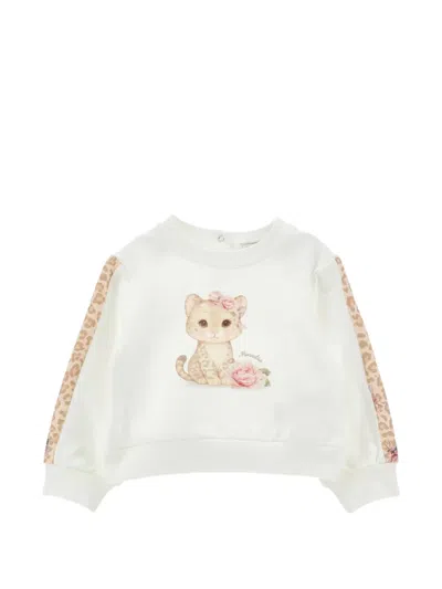 Monnalisa Babies' Graphic-print Sweater In White