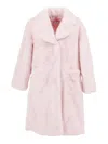 Monnalisa Hairy Peluche Teddy Coat In Pink