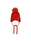 Monnalisa Hat With Bows And Pompoms In Red
